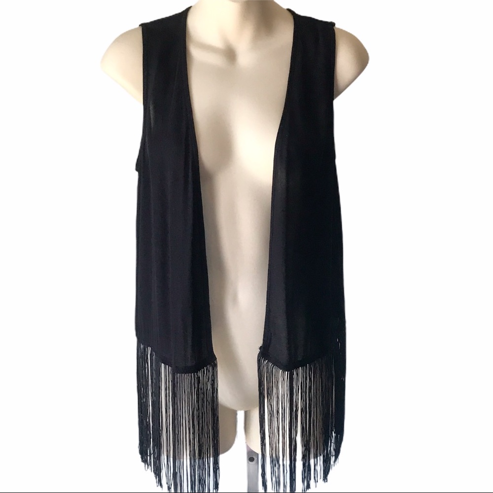 Xhilaration Embroidered Vest with Fringe Bottom - Picture 3 of 6